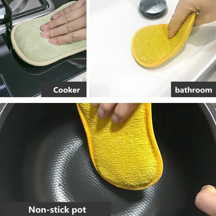 Eponge magique microfibres double action
