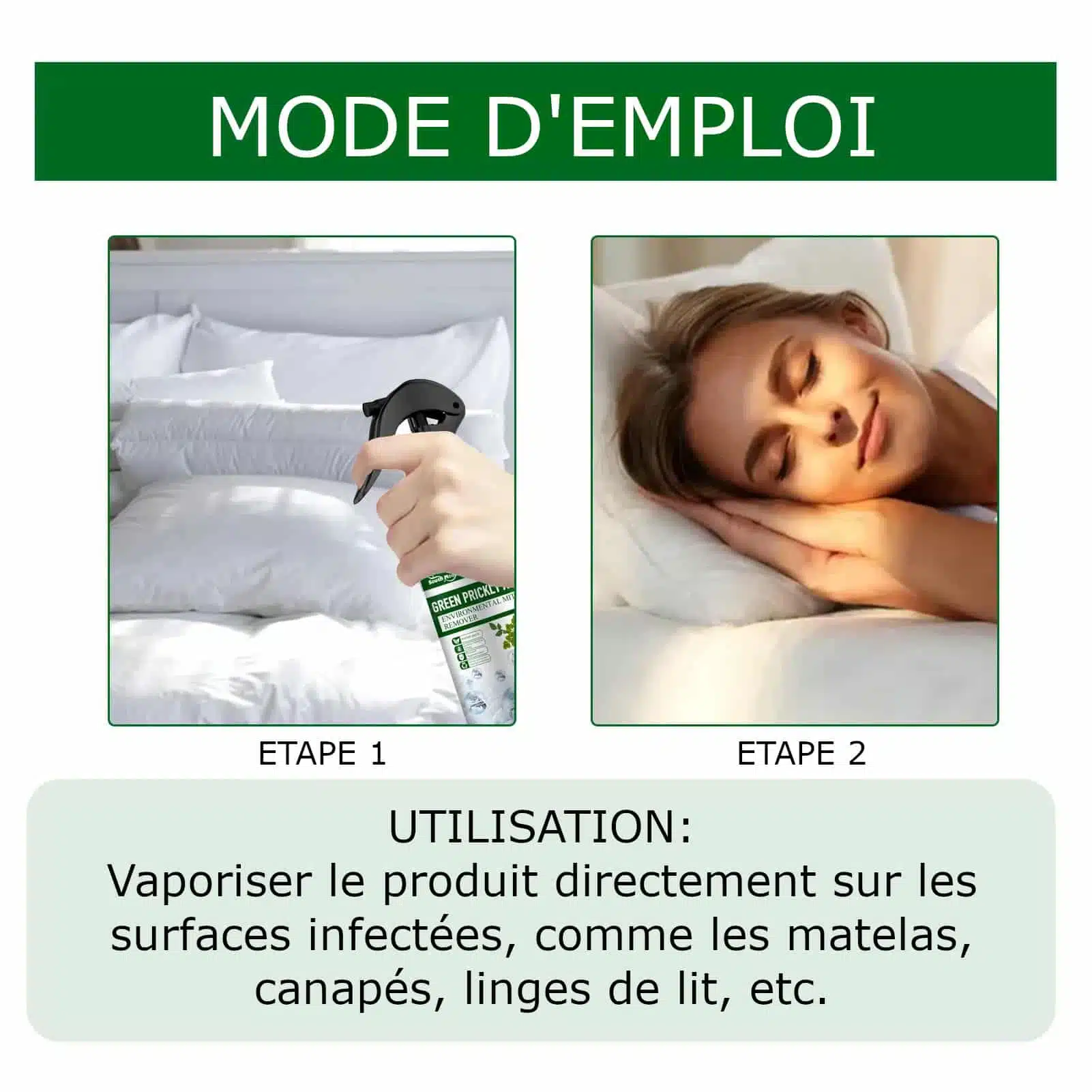 Spray anti punaises de lit et anti bactériens