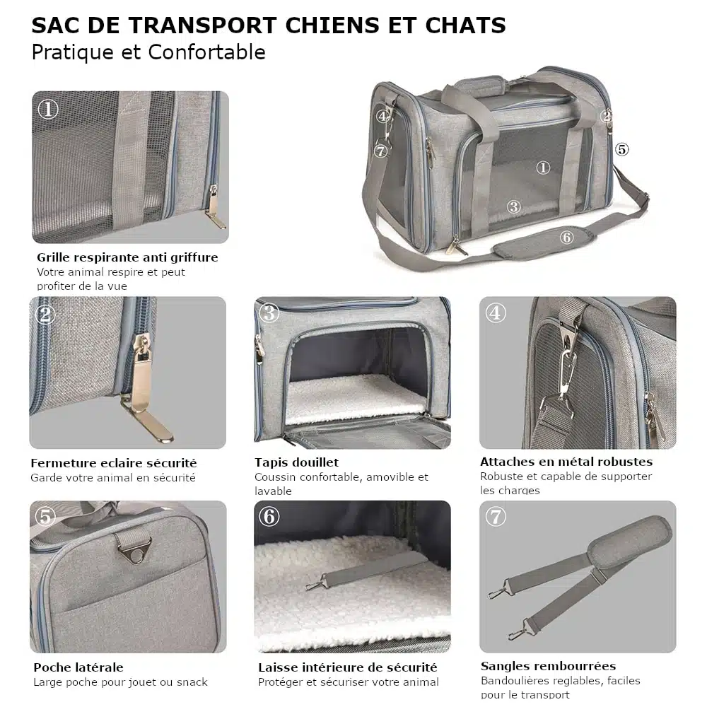 Sac de Transport pour chiens et chats confortable