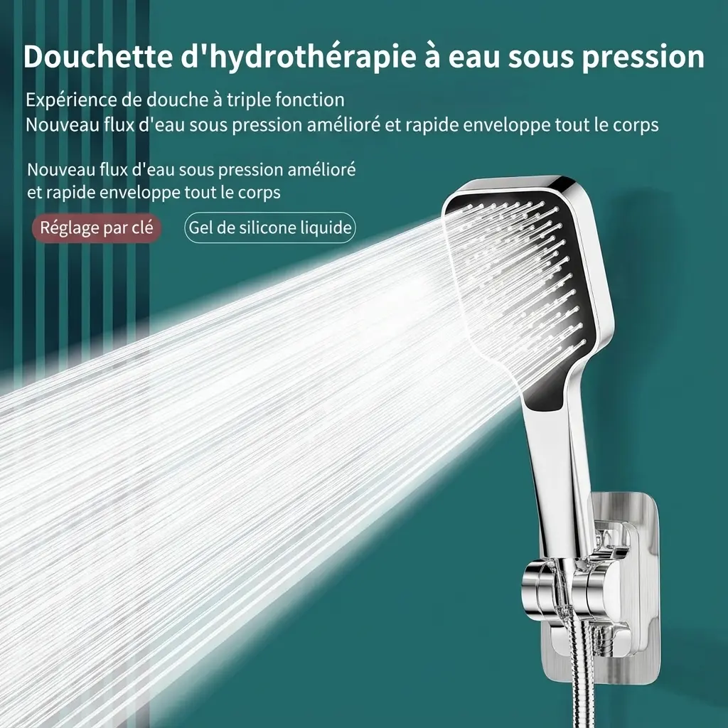 Pommeau de douche reglable haute pression