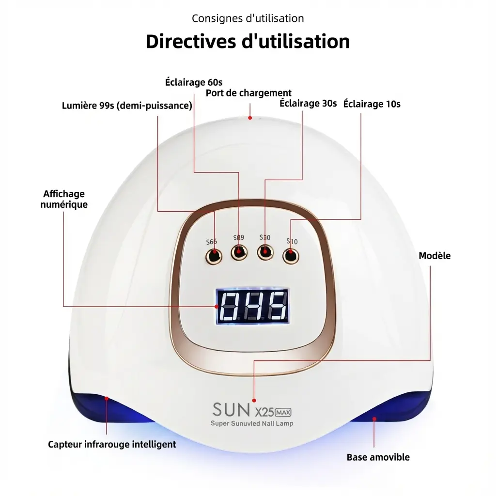 Lampe UV de séchage pour ongles professionnelle