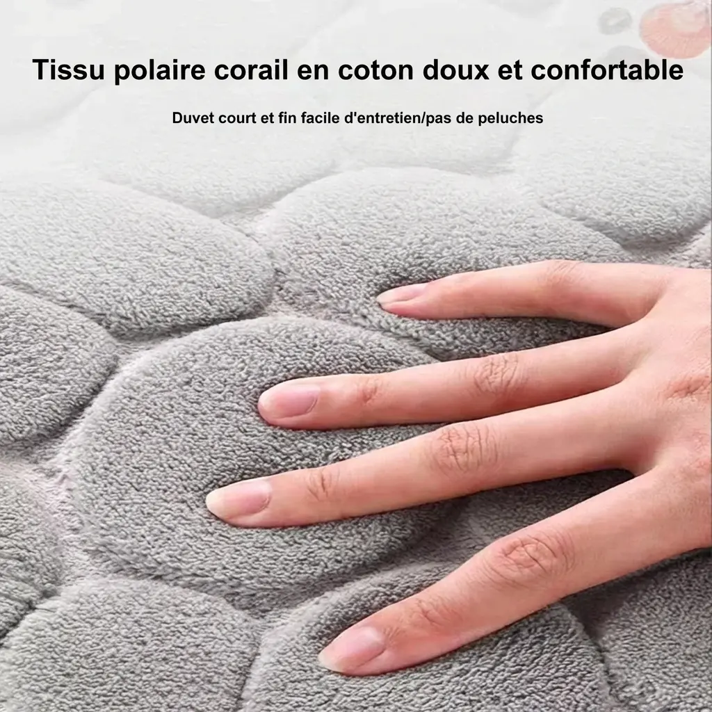Tapis salle de bain galets absorbant antidérapant