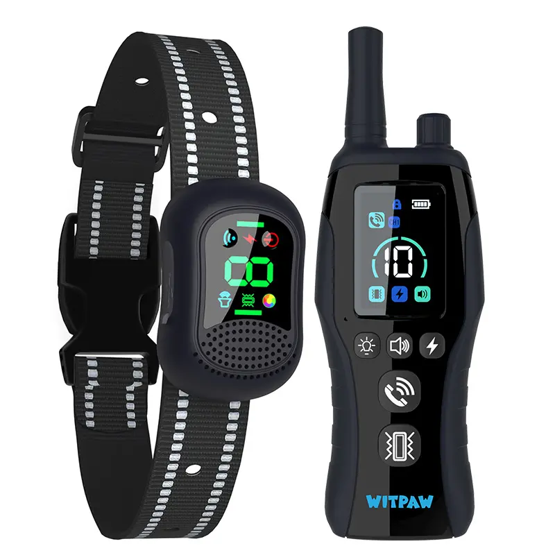 Collier de dressage pour chiens étanche avec radiocommande - portée de 2km