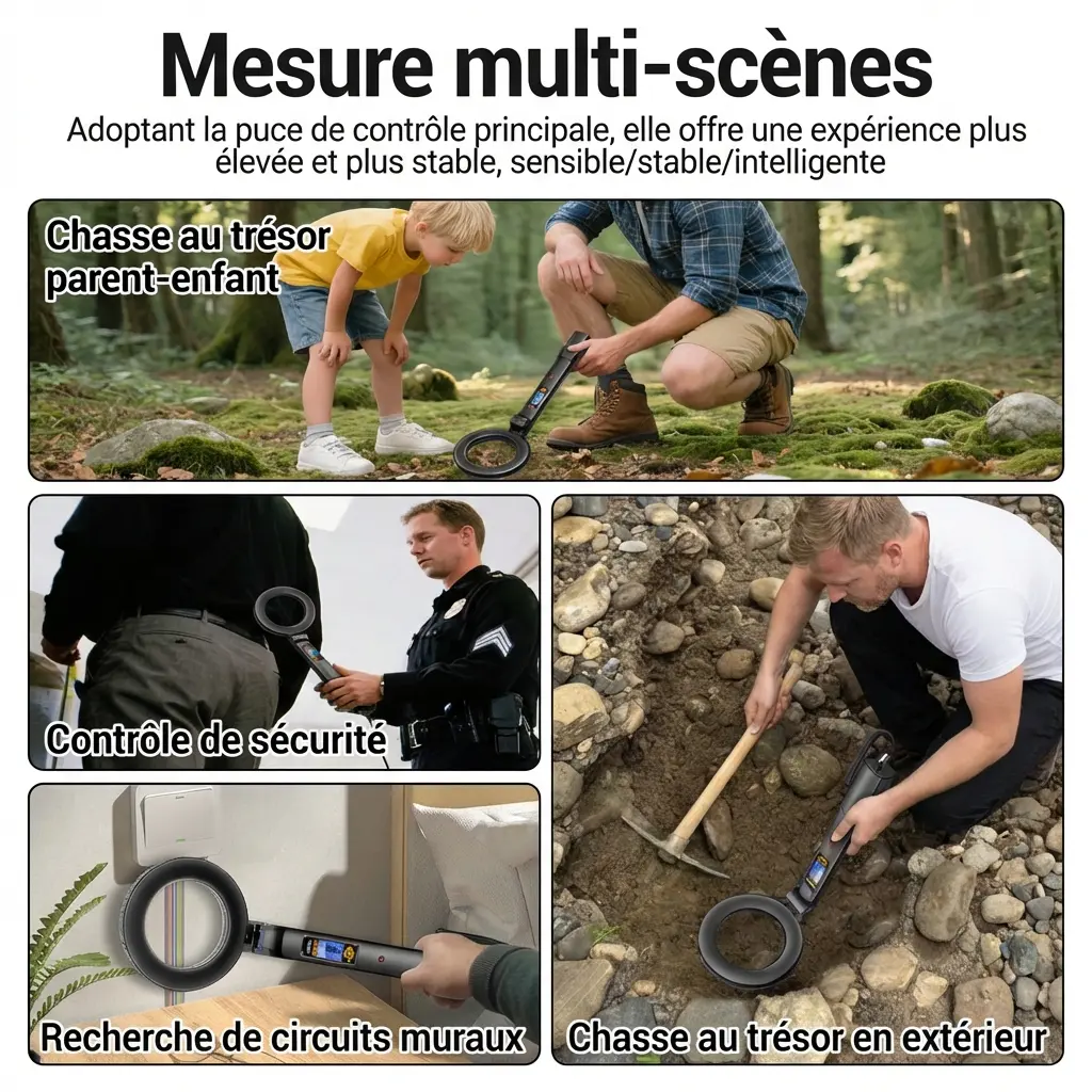 Détecteur de métaux portatif pliable