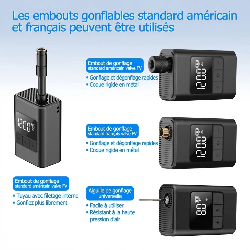 Mini pompe à Air intelligente 120PSI rechargeable USB