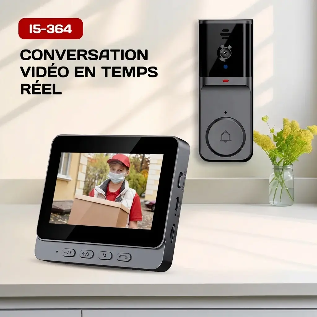 Interphone vidéo intelligent vision nocturne sans fil 2.4G