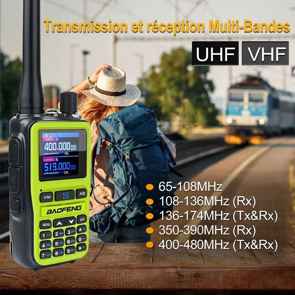 Mini Talkie-Walkie PTT double bande rechargeable USB