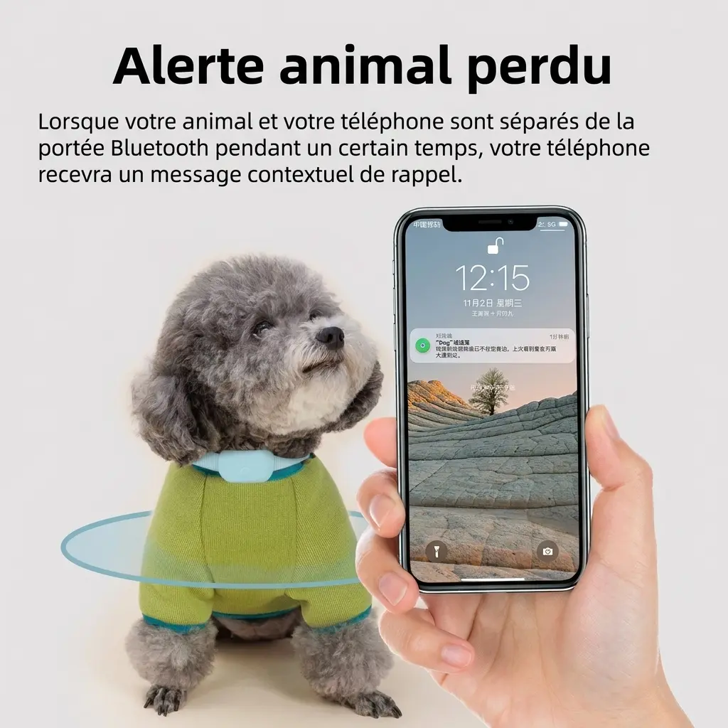 Collier Traceur pour Animaux de Compagnie - suivi temps réel pour Apple
