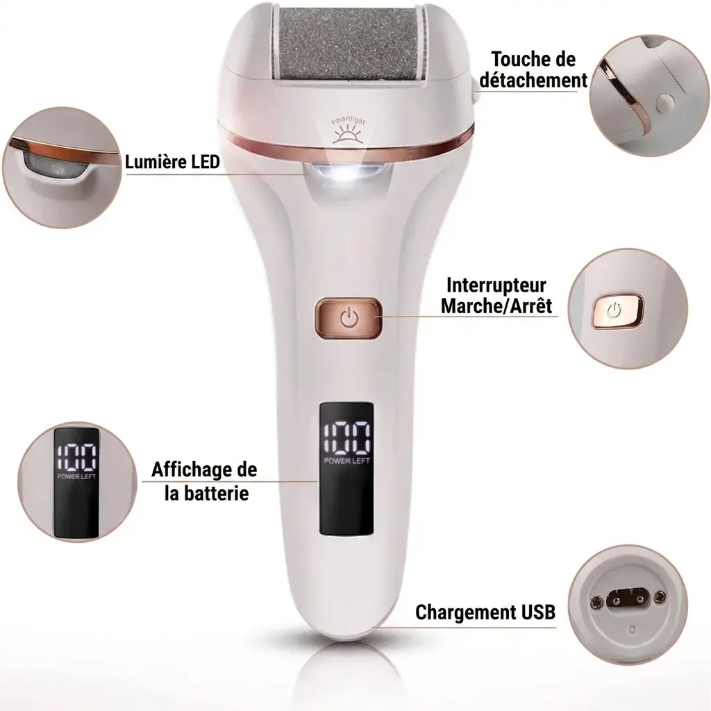 Kit de pédicure professionnel soins des pieds rechargeable USB