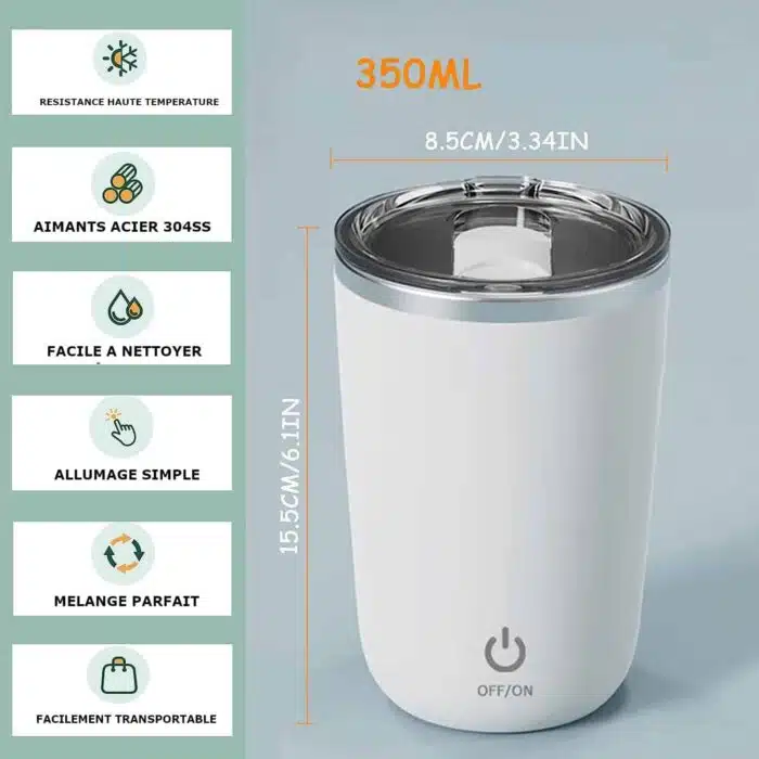 Tasse à mélangeur automatique à rotation magnétique 350 Ml – Image 8