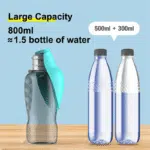 Gourde de voyage pour chiens avec bol anti fuites pliable grande capacité 800ml – Image 9