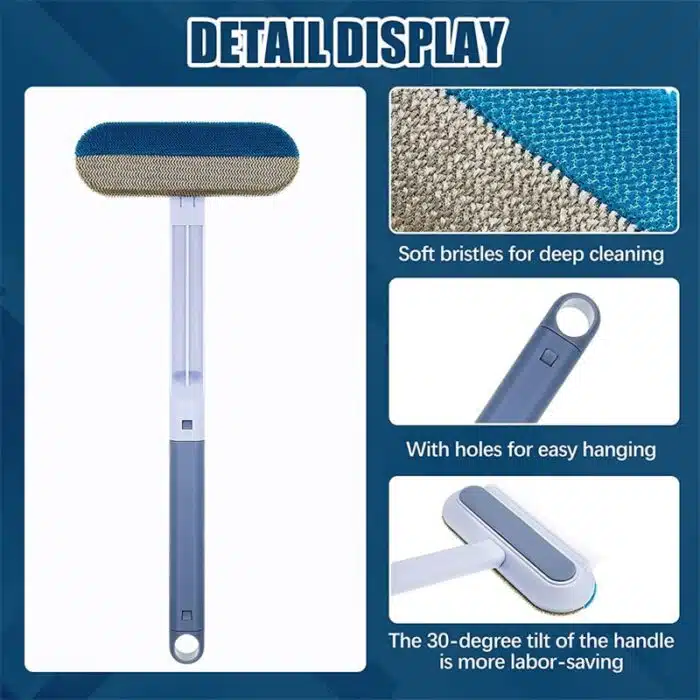 Brosse multifonction 4-en-1 pour poils d'animaux et vitres