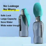 Gourde de voyage pour chiens avec bol anti fuites pliable grande capacité 800ml