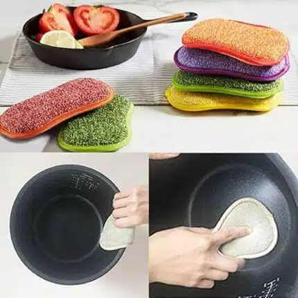 Eponge magique microfibres double action