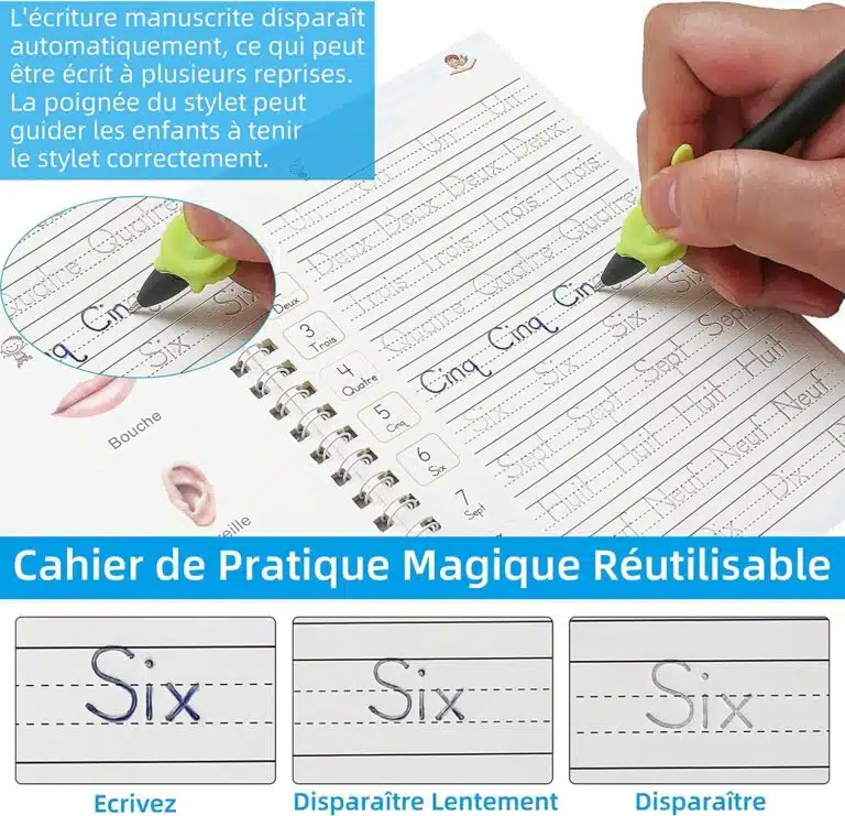Cahier magique d'apprentissage d'écriture pour enfant