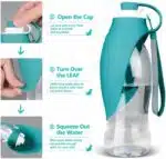 Gourde de voyage pour chiens avec bol anti fuites pliable grande capacité 800ml