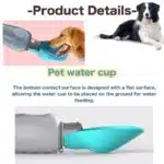 Gourde de voyage pour chiens avec bol anti fuites pliable grande capacité 800ml