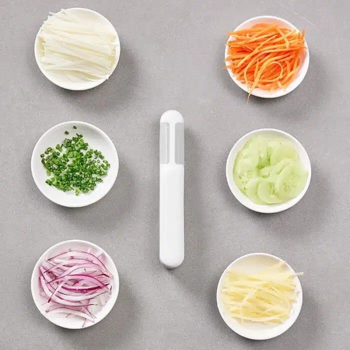 Couteau de cuisine 3 en 1 rotatif multifonction éplucheur et râpe