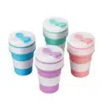 Tasse pliable silicone portable étanche de voyage avec couvercle – Image 8