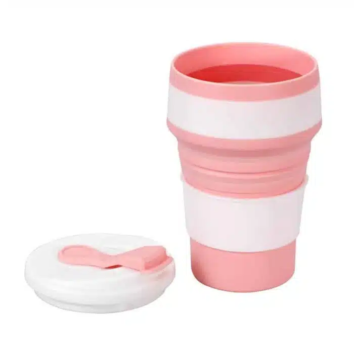 Tasse pliable silicone portable étanche de voyage avec couvercle – Image 12