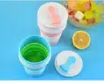 Tasse pliable silicone portable étanche de voyage avec couvercle – Image 2