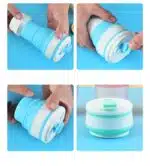 Tasse pliable silicone portable étanche de voyage avec couvercle – Image 6