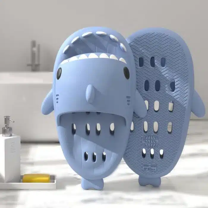 Sandales de bain requin anti-dérapantes avec drainage pour douche et piscine – Image 13