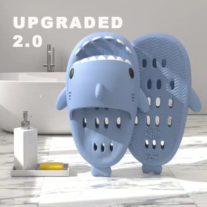 Sandales de bain requin anti-dérapantes avec drainage pour douche et piscine – Image 6