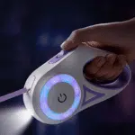 Laisse pour chiens rétractable lumineuse LED 5m