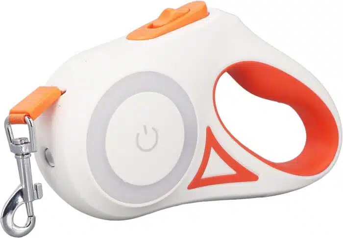 Laisse pour chiens rétractable lumineuse LED 5m