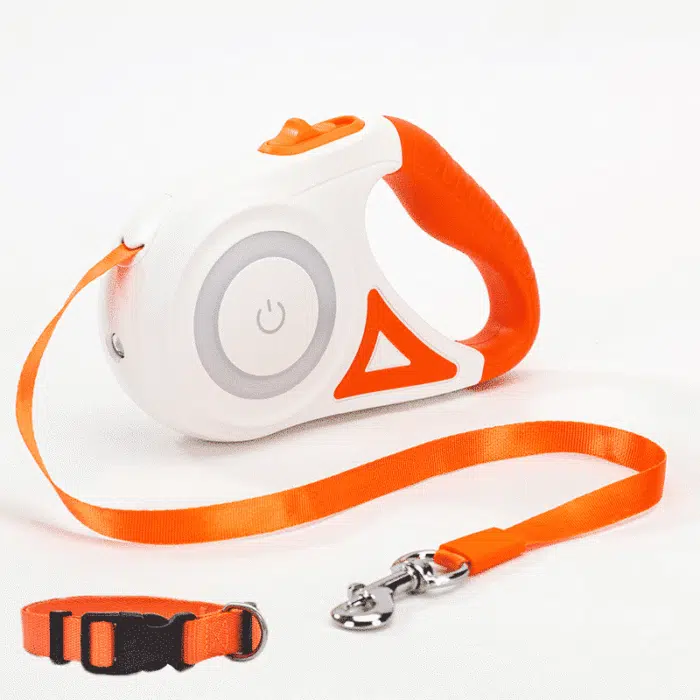 Laisse pour chiens rétractable lumineuse LED 5m