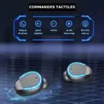 Ecouteurs sans fil Bluetooth à commandes tactiles – Image 7