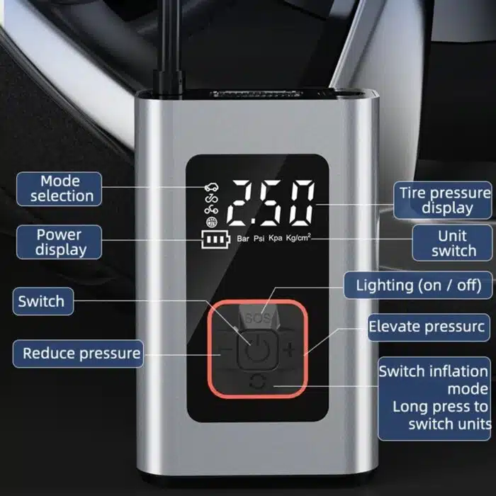 Gonfleur de pneus électrique portable intelligent – Image 8