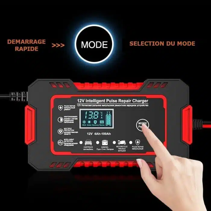 Chargeur de Batteries Voitures/Motos intelligent 12V6A – Image 2