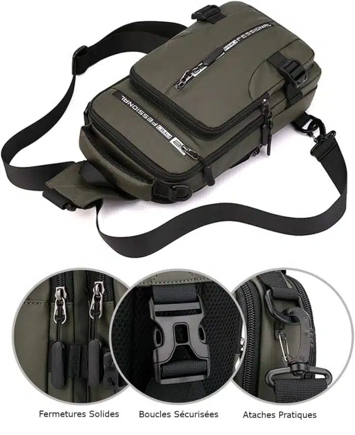 Sac a Dos Bandoulière Multifonction USB Etanche – Image 4
