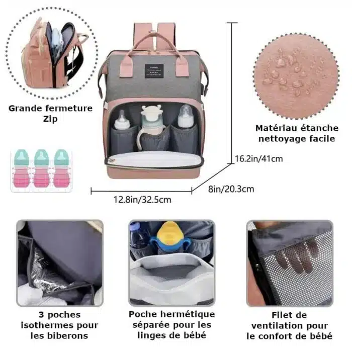Sac a Langer Bébé - Lit Convertible BabyCare – Image 13