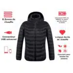 Chaqueta calefactada USB con capucha y mangas largas - Imagen 2