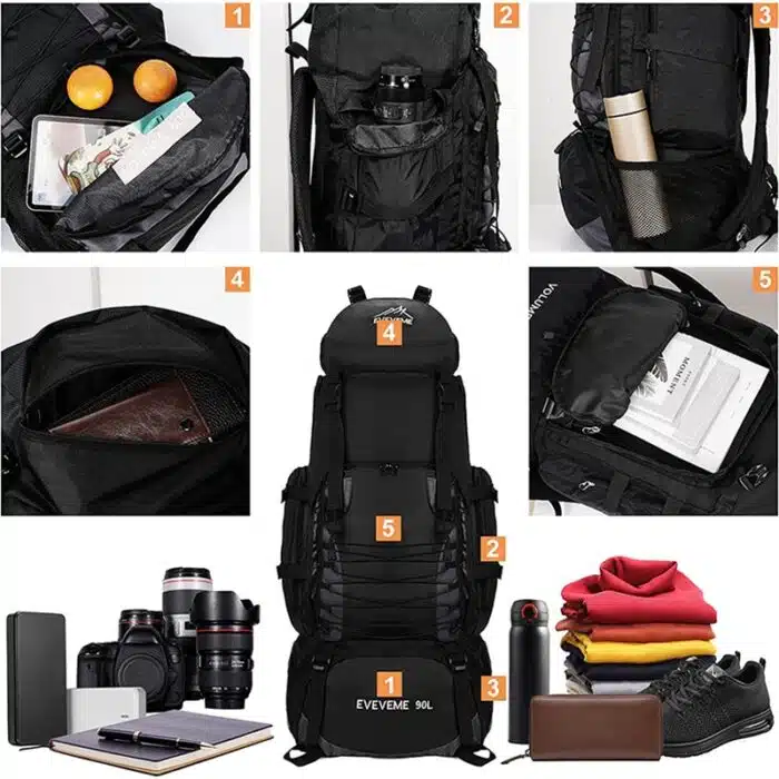 Sac a Dos Randonnée Grande Capacité 90L – Image 6