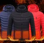 Chaqueta calefactada USB con capucha y mangas largas
