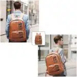Sac a Dos de Voyage Vintage en Cuir Original – Image 13