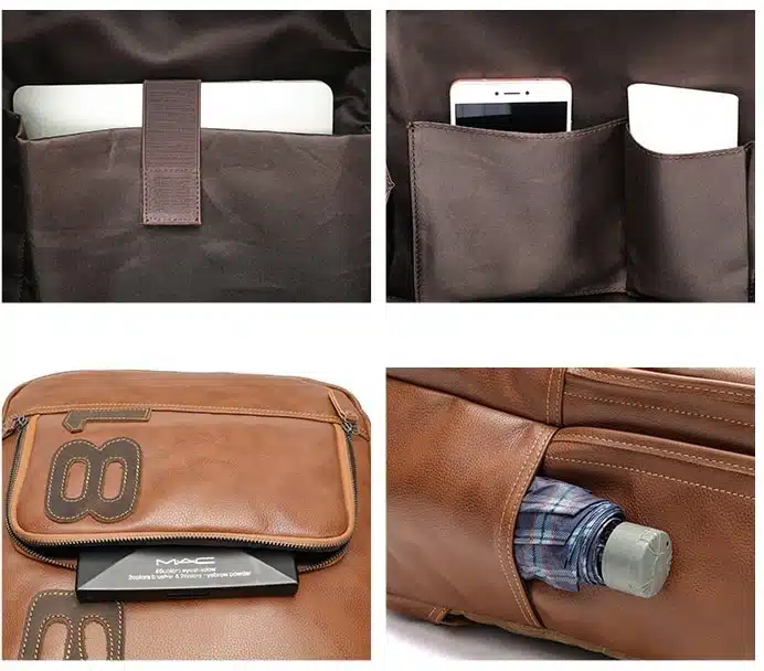 Sac a Dos de Voyage Vintage en Cuir Original – Image 14