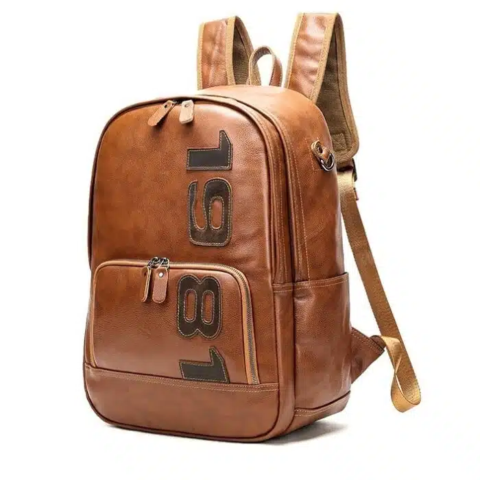 Sac a Dos de Voyage Vintage en Cuir Original – Image 12