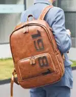 Sac a Dos de Voyage Vintage en Cuir Original – Image 2