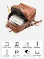 Sac a Dos de Voyage Vintage en Cuir Original – Image 8