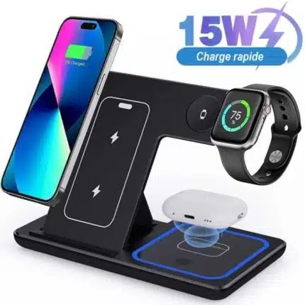 Chargeur Induction Sans Fil iPhone 3-en-1