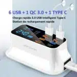 Chargeur Rapide USB 8 Ports 3.0 Affichage LCD 2