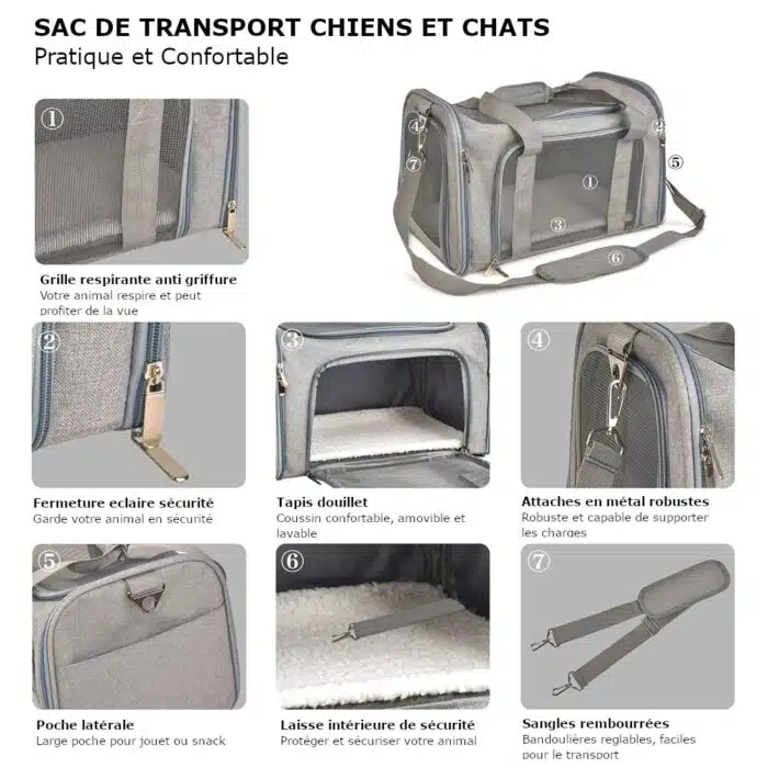 Sac de Transport pour chiens et chats confortable – Image 6