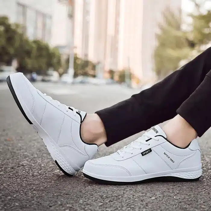Chaussure Baskets basses en cuir décontractées – Image 3