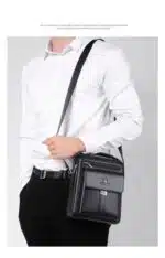Sac a bandoulière et sacoche en cuir pour homme – Image 12