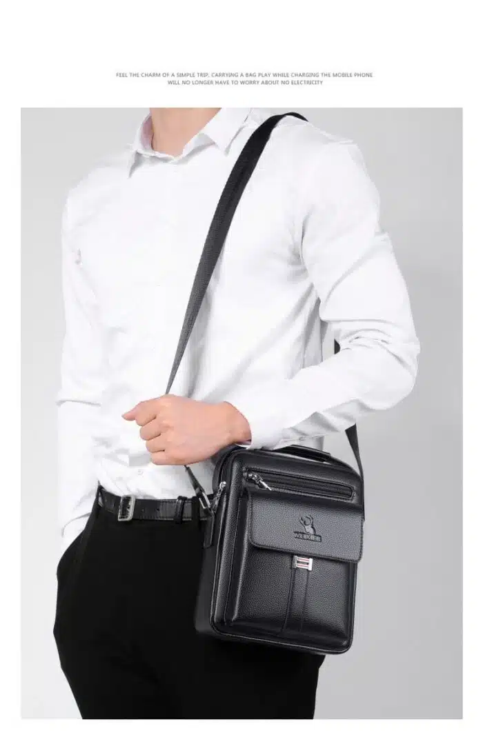 Sac a bandoulière et sacoche en cuir pour homme – Image 12